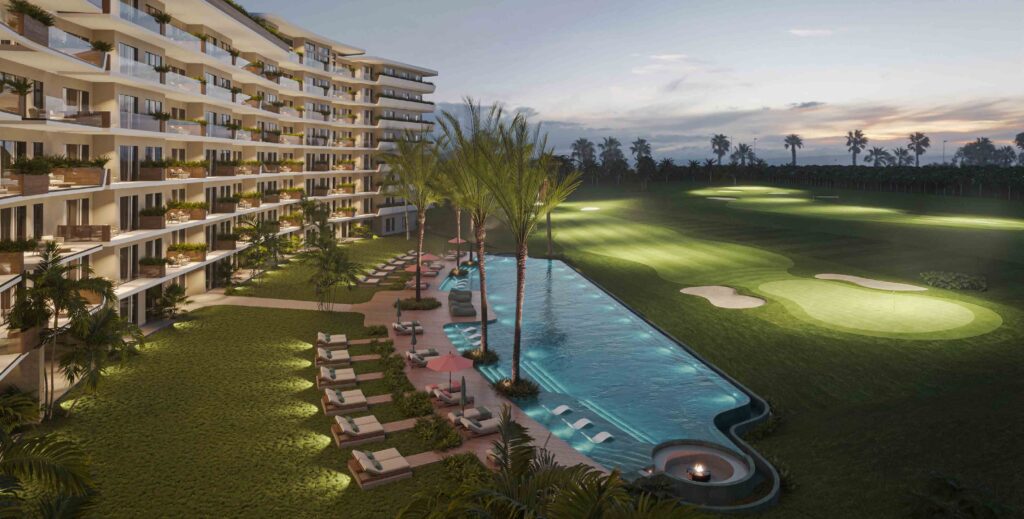 Piscina infinita con vista al campo de golf Las Iguanas, Bonita Sunset