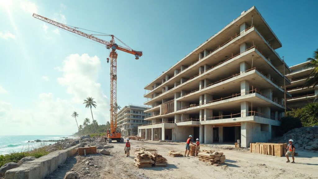 Construction of a residential building in Punta Cana: the stage at which real estate projects with an escrow account protect buyers' contributions